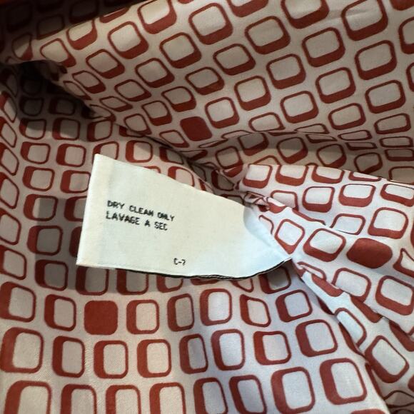 Tulle Orange Wool Button-Up Jacket Lined Short Medium Bows Feminine Preppy READ - Picture 9 of 15